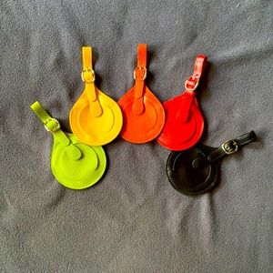 Set of 5 Bright Colorful Luggage Tags Faux Snake